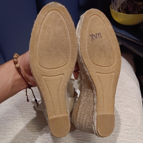 Coach Marnie Signature C Wedges Size 8B Heels Shoes Boho Beachy Ballet core Tie - Picture 3 of 6